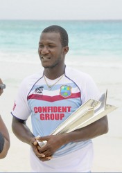 West Indies skipper Darren Sammy wants to be holding the ICC T20 World Cup trophy aloft at the end of the 2014 tournament. (Photo courtesy of WICB media) 