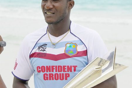 West Indies skipper Darren Sammy wants to be holding the ICC T20 World Cup trophy aloft at the end of the 2014 tournament. (Photo courtesy of WICB media)
