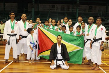 Joint second place finishers, the Guyana Karate College