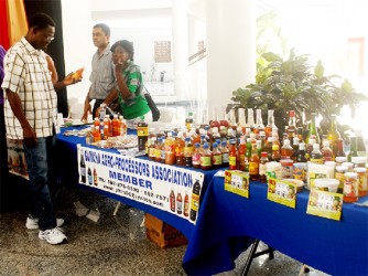 One of the product displays at last Friday’s agro-processing forum.