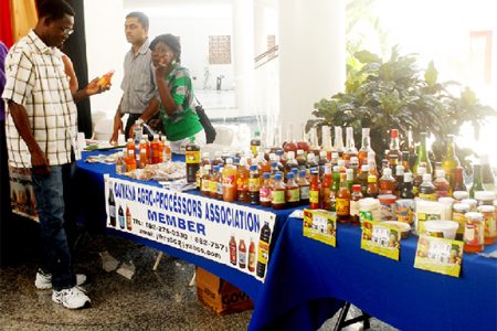 One of the product displays at last Friday’s agro-processing forum.