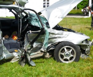 Donald Ambedkar’s mangled car