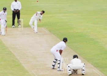 Devendra Bishoo dumbfounded the Trinidad batsmen on his return to the national side yesterday. 