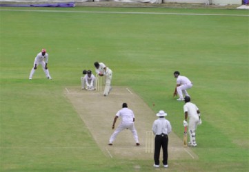 Chris Barnwell goes through mid-wicket during his 50. (Clifton Ross photo)