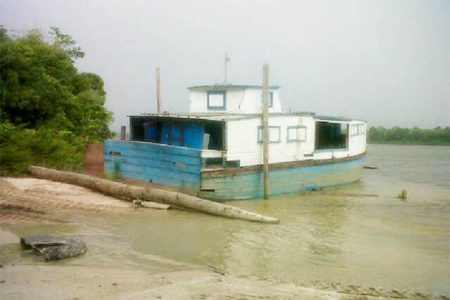 The MV Epira, which was used to transport residents to Corriverton, is no longer functional.