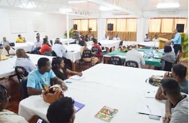 Students at the UWI/Ministry of Agriculture workshop on biogas and renewable energy applications at the Guyana School of Agriculture, Mon Repos (GINA photo)