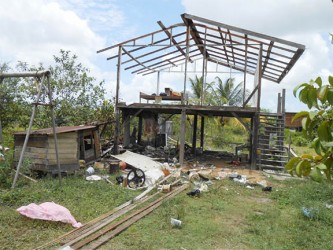 What was left of Errol Lindo’s two-bedroom home after the dismantling on Wednesday. 