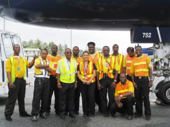 Some of Roraima Airways ground handling staff