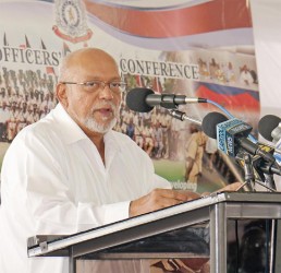 President Donald Ramotar addressing the conference