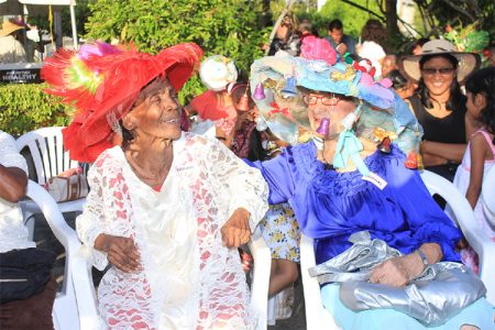 These lovely elderly ladies were spotted with their Easter Hats at last year’s show at the Promenade Gardens. 