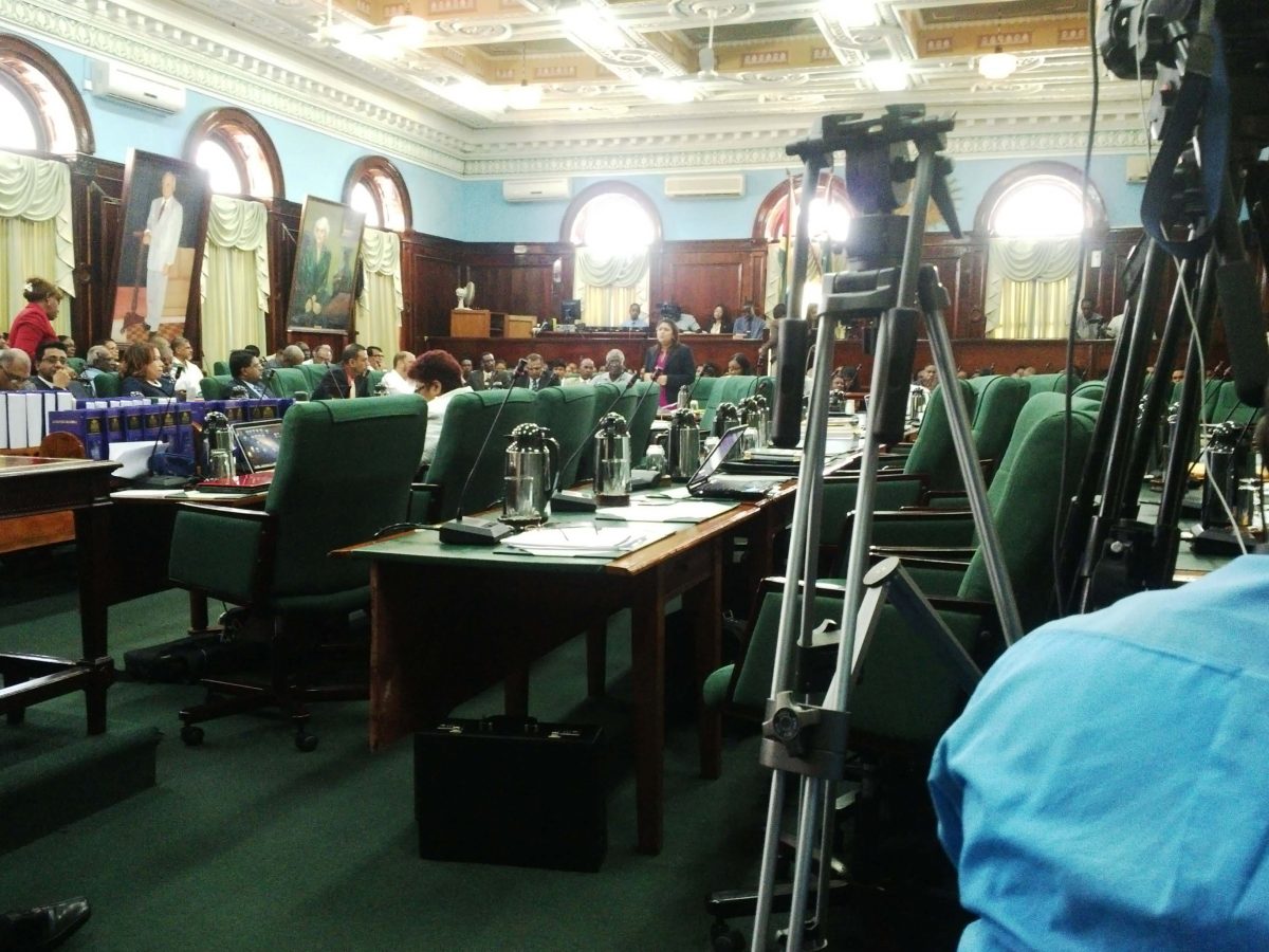 The empty chairs after the opposition members walked out today.