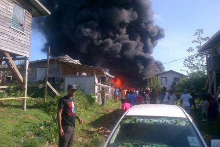 The fire at the Port Kaituma waterfront