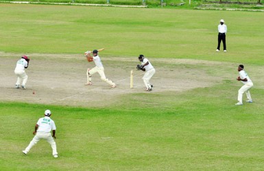 Tagenarine Chanderpaul looked solid in his unbeaten 18. (Orlando Charles photo) 