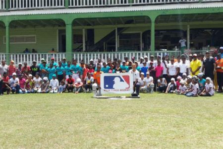 Participants of the Guyana Baseball League (GBL) Easter Camp held at the Georgetown Cricket Club (GCC) ground this past weekend.