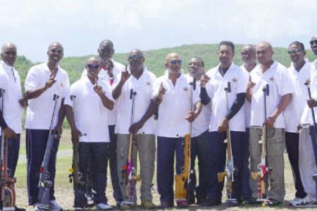 Undisputed Caribbean  champs. The victorious Guyana rifle shooting team which added the short range title yesterday to the long range title they won on Friday.  (Story and photo courtesy of Troy Peters of the GNRA) 
