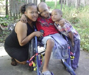 Javier with his mom Lizanna and three year old brother Javaughn.  