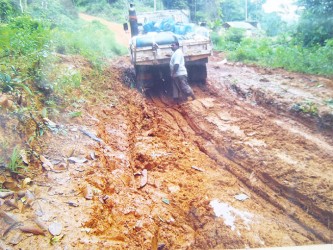 The eroded Mahdia access road 