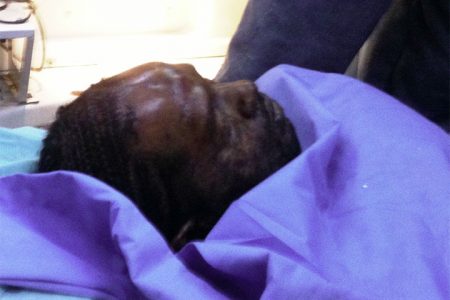  A wounded Kwame Bhagwandin