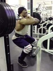 Beast Mode! Hugh Ross going hard in the gym during one of his high intensity workouts yesterday. 