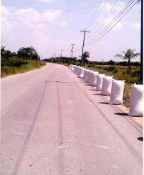 Paddy left to dry along the main access road to La Retraite.  