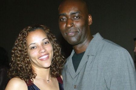 Actor Michael Jace (R) and wife April attend the third season premiere screening of 'The Shield' at the Zanuck Theater on March 8, 2004 in Los Angeles