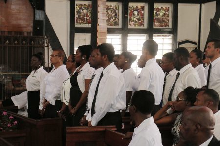 A funeral song for Lawrence Williams at his funeral last Saturday at the St George’s Cathedral. 