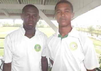 Dexter George (left) and Tevin Imlach scored half centuries for DCC in their rain affected match.