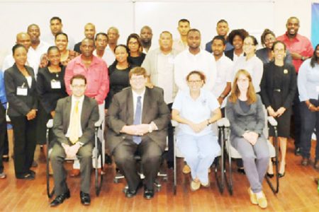 The participants with US embassy officials (US Embassy photo)