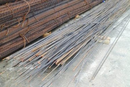 Some of the steel rods that were left behind by the robbers
