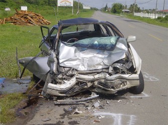 Toyota Carina PPP 6731 left at the scene of the accident