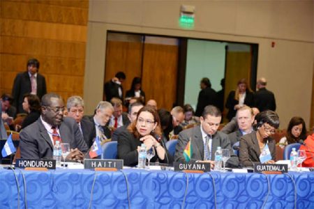 Minister Carolyn Rodrigues-Birkett at the meeting in Paraguay (Foreign Affairs Ministry photo)