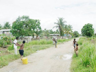 A Saturday afternoon game of cricket in Second Street 