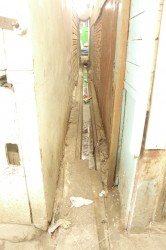 An alleyway in the Bourda Market that is in dire need of repairs 