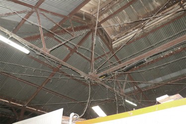 The present condition of the roof at the La Penitence market 