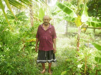 Karim Bacchus in his garden