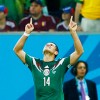 Mexico’s Javier Hernandez celebrates after scoring a goal during their 2014 World Cup Group A soccer match against Croatia at the Pernambuco Arena in Recife June 23, 2014. REUTERS/Eddie Keogh 
