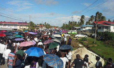 A section of the large crowd that gathered for the funeral