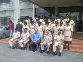 The trainees along with Minister of Home Affairs among top brass of the Guyana Police Force 