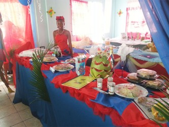Kizzie Musa’s display featured popular foods from Haiti. 