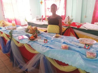 With a display ranging from seasoned rice to coconut custard, Yonette Delph presented on Antigua. 