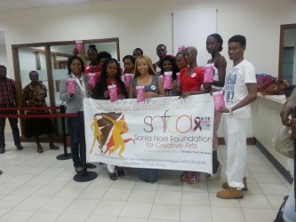 Sonia Noel and the models who participated in the performance