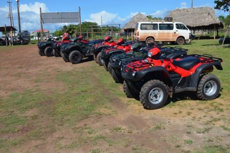 The nine ATVs which were handed over to villages of Region Nine during the Regional Toshaos’ Conference (GINA photo)