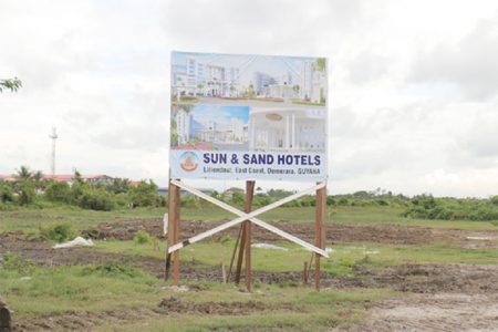 The Sun and Sand billboard at Liliendaal