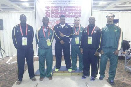 Guyana’s contingent of lifters at the North American and Caribbean Powerlifting Championships which concluded on Saturday in St. Croix, USVI.
