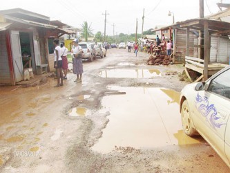 The main road in the Kumaka Market 