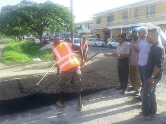 Shaik Baksh (fourth from right) during the visit 