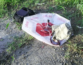 The Digicel Umbrella and the handbag believed to belong to Nygozi Goodman 