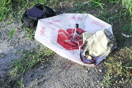 The Digicel Umbrella and the handbag believed to belong to Nygozi Goodman
