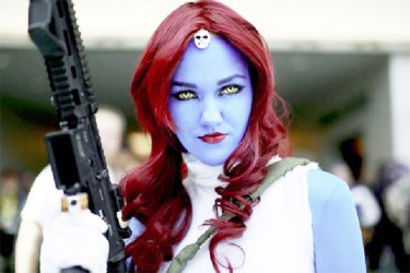 Allie Shaughnessy, who is dressed as Mystique, during the 2014 Comic-Con International Convention in San Diego, California, July 24, 2014. (Reuters/Sandy Huffaker)