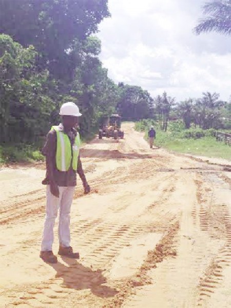 These Ministry of Works photos show work ongoing on the road.